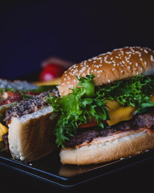 Food Aesthetics - Delicious cheeseburger with lettuce and tomato s #1199960