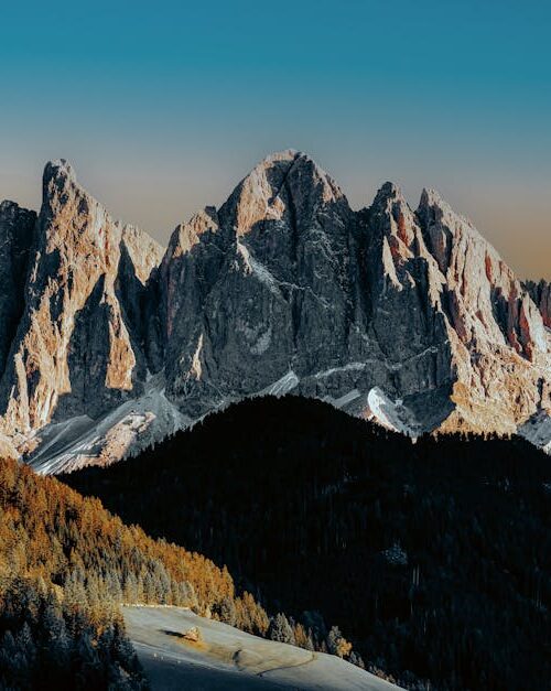 Mountain Landscapes - Breathtaking view of the sharp peaks of the Dolo #12366045