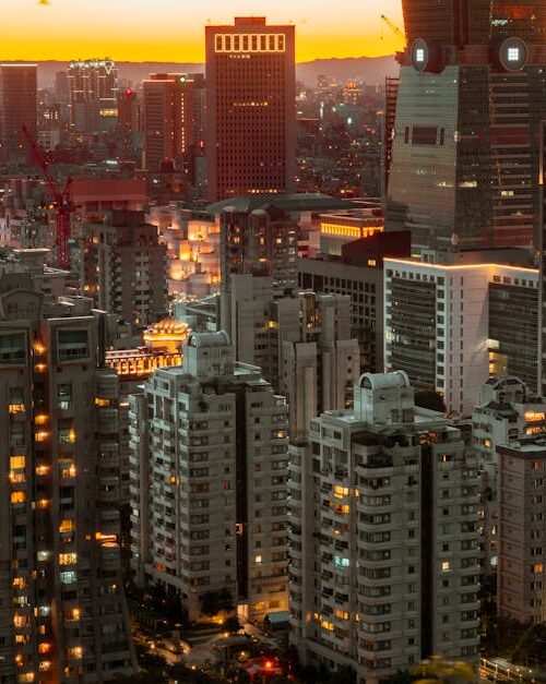 City Architecture - Stunning urban cityscape featuring modern skyscr #17007759