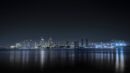 City Architecture - San Diego city skyline lit up at night, reflecte #28389008
