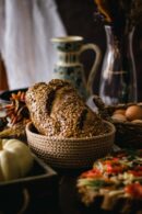 Food Aesthetics - Artistic still life of rustic bread, vegetables, #30891264