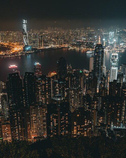 City Architecture - Breathtaking aerial view of Hong Kong skyline at #30944531