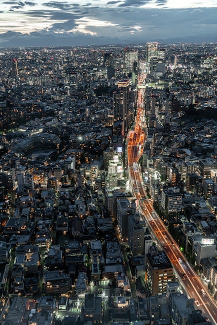City Architecture - Stunning aerial view of Tokyo's illuminated city #31416368